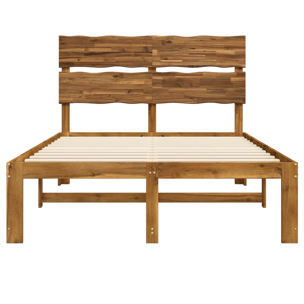 vidaXL Podwójna rama łóżka z wezgłowiem ROSTOCK naturalny 152 x 203 cm