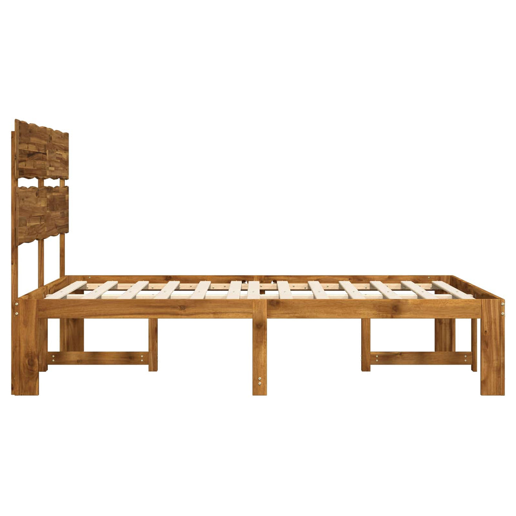 vidaXL Podwójna rama łóżka z wezgłowiem ROSTOCK naturalny 152 x 203 cm