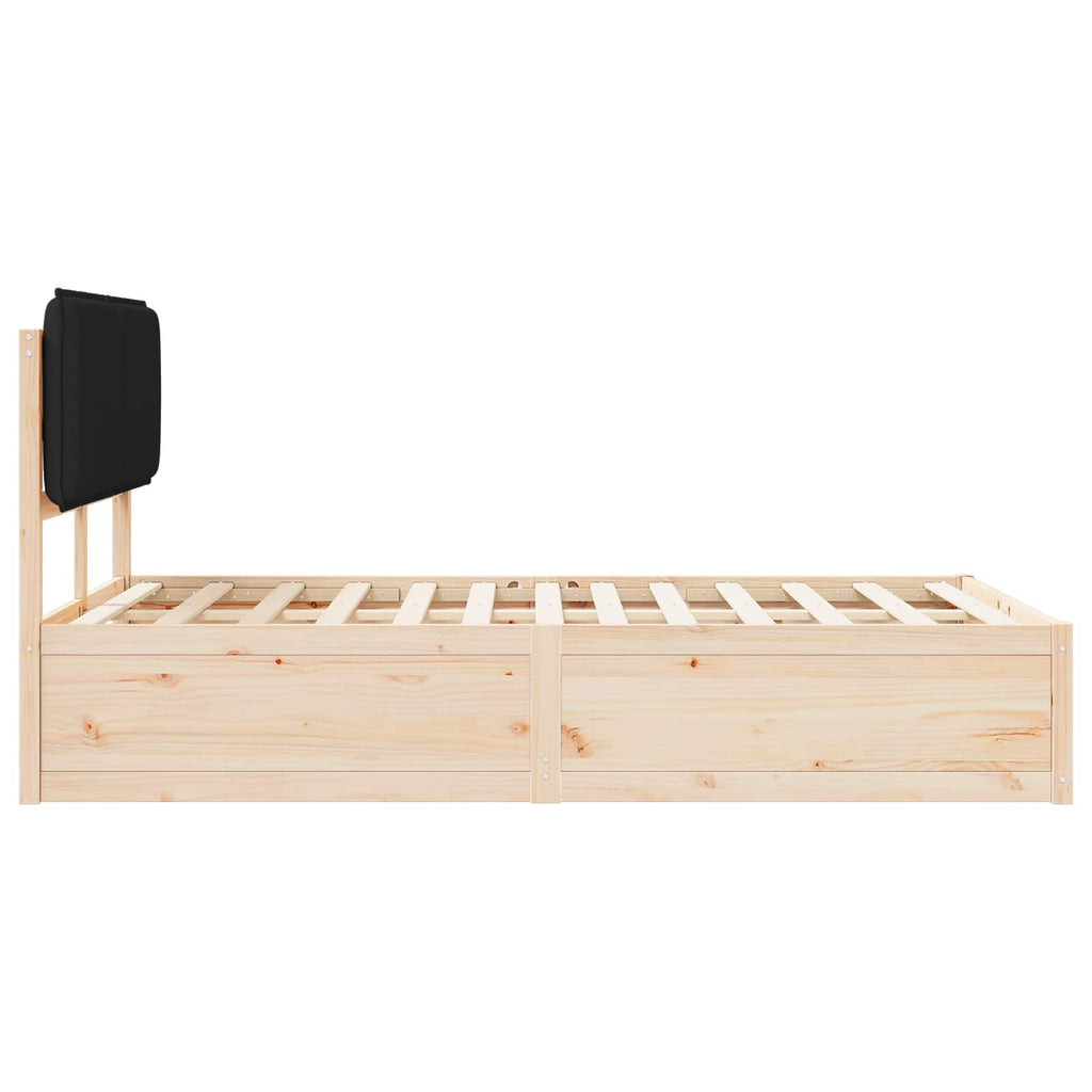 vidaXL Ramka łóżka z tapicerowanym wezgłowiem Czarny 120 x 200 cm