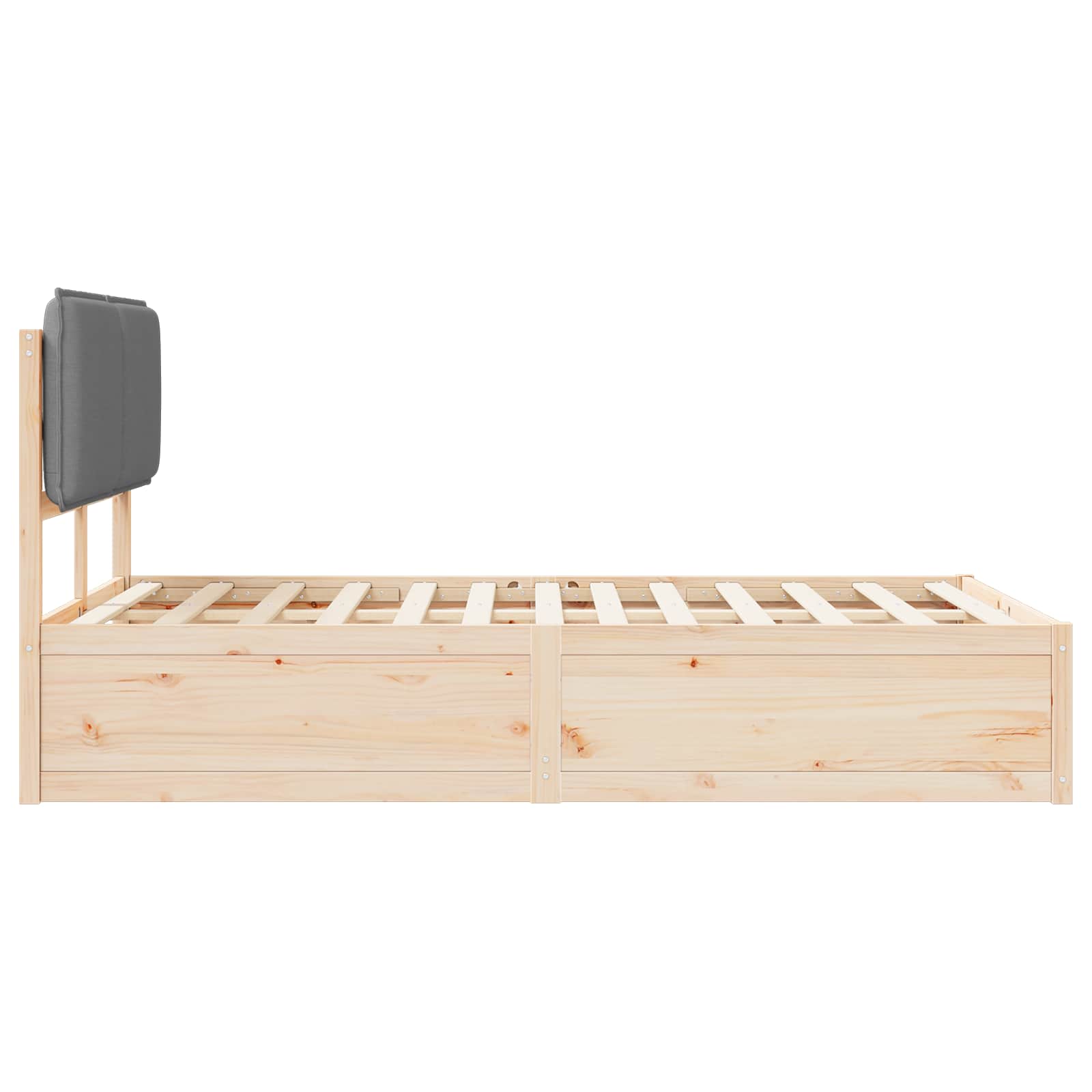 vidaXL Ramka łóżka z tapicerowanym wezgłowiem Jasnoszary 120 x 190 cm
