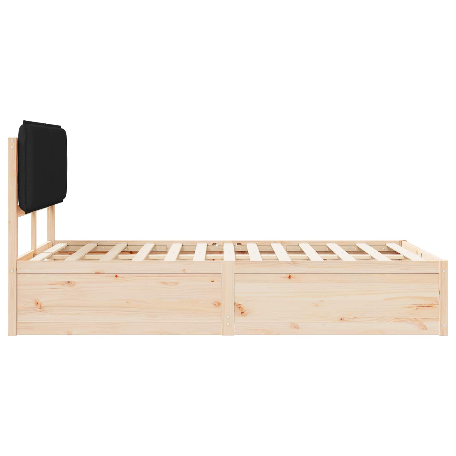 vidaXL Ramka łóżka z tapicerowanym wezgłowiem Czarny 120 x 190 cm