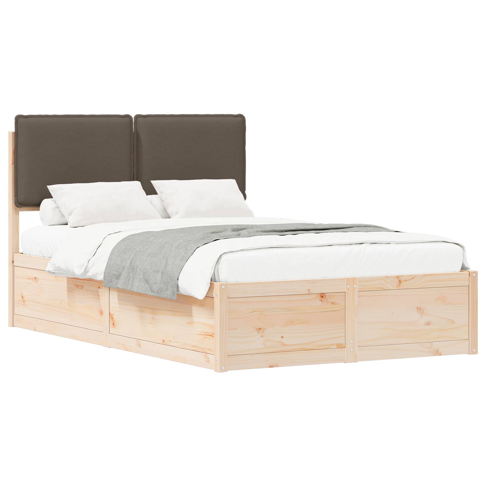 vidaXL Ramka łóżka z tapicerowanym wezgłowiem Ciemnoszary 120 x 190 cm