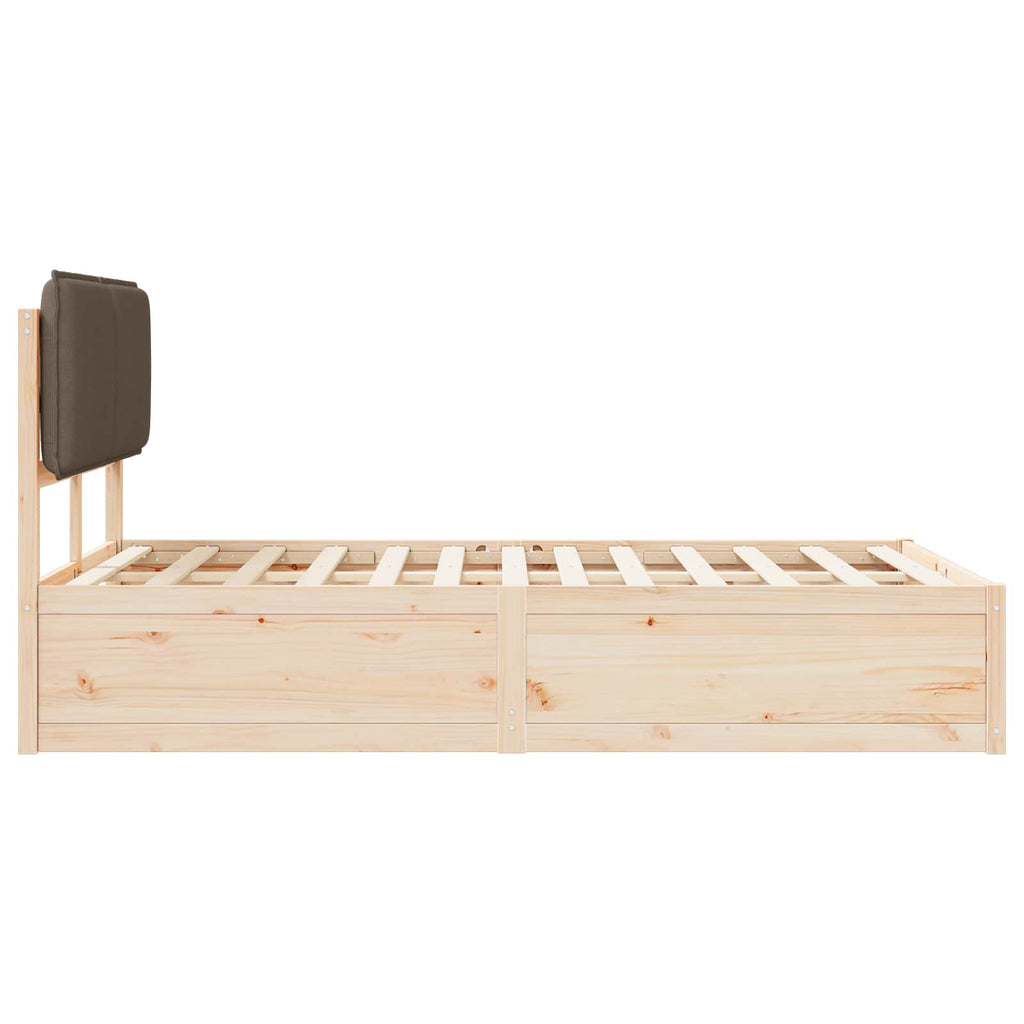 vidaXL Ramka łóżka z tapicerowanym wezgłowiem Ciemnoszary 120 x 190 cm