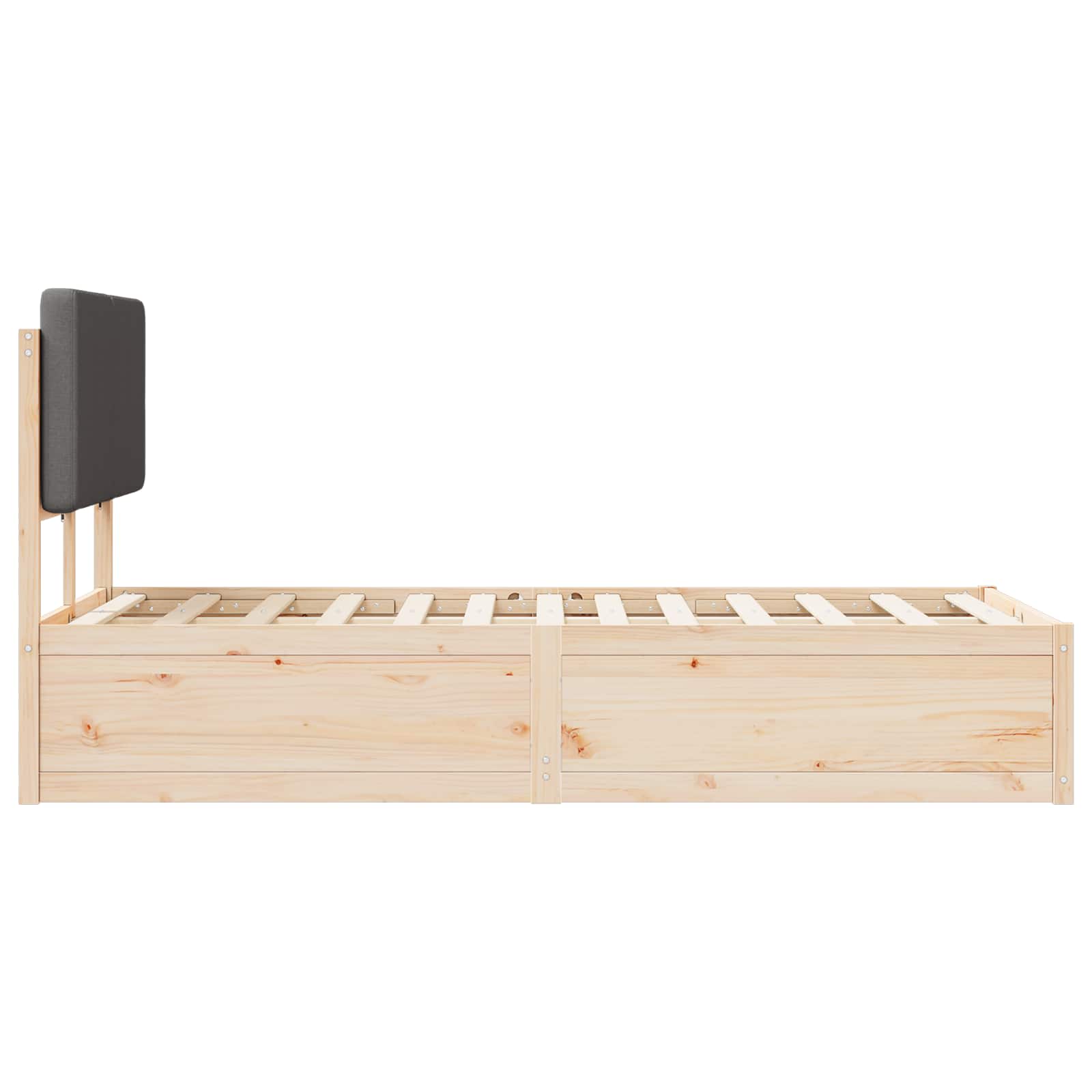 vidaXL Ramka łóżka z tapicerowanym wezgłowiem Ciemnoszary 120 x 200 cm