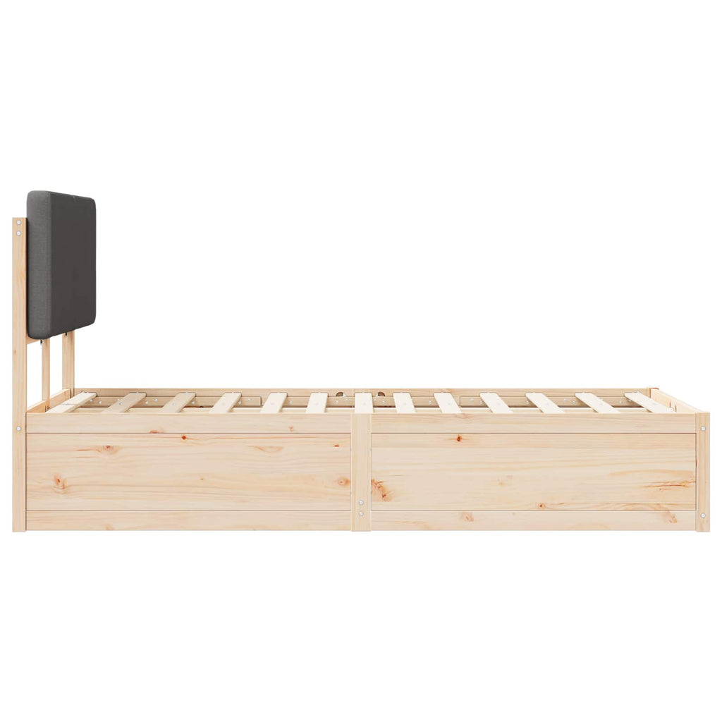 vidaXL Ramka łóżka z tapicerowanym wezgłowiem Ciemnoszary 120 x 190 cm