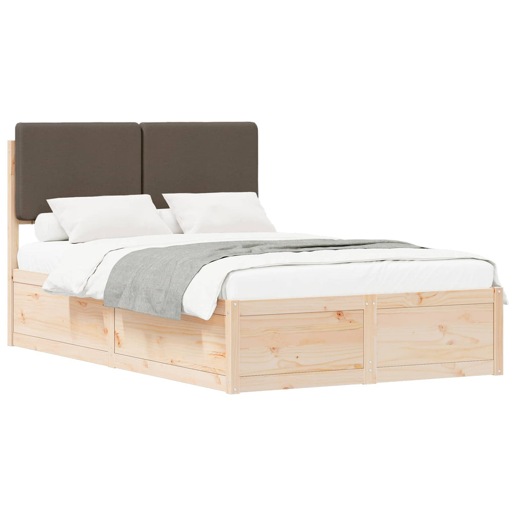 vidaXL Ramka łóżka z tapicerowanym wezgłowiem Ciemnoszary 120 x 190 cm