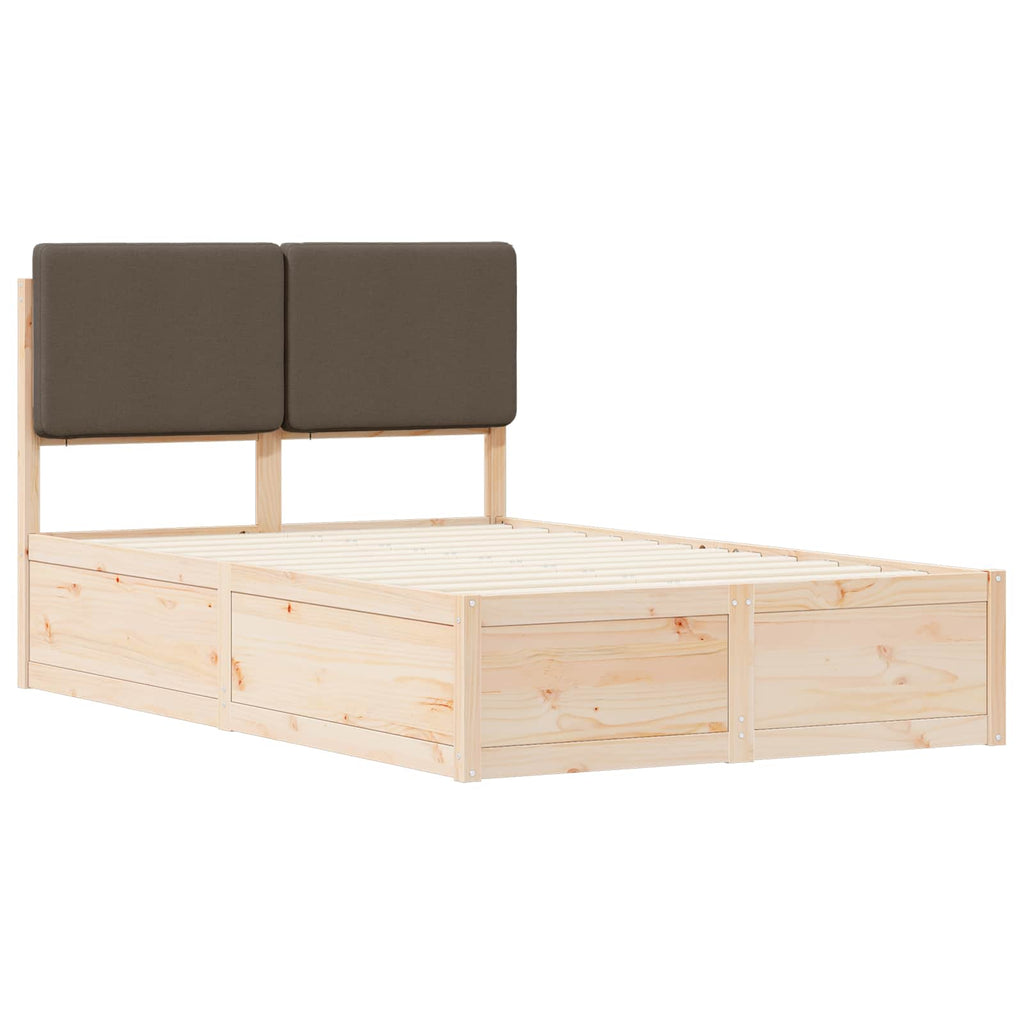 vidaXL Ramka łóżka z tapicerowanym wezgłowiem Ciemnoszary 120 x 190 cm