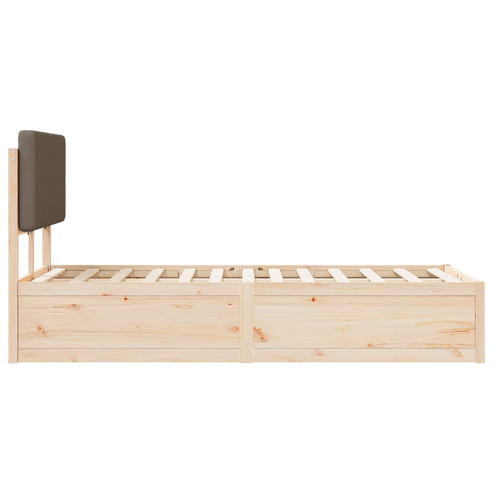 vidaXL Ramka łóżka z tapicerowanym wezgłowiem Ciemnoszary 120 x 190 cm