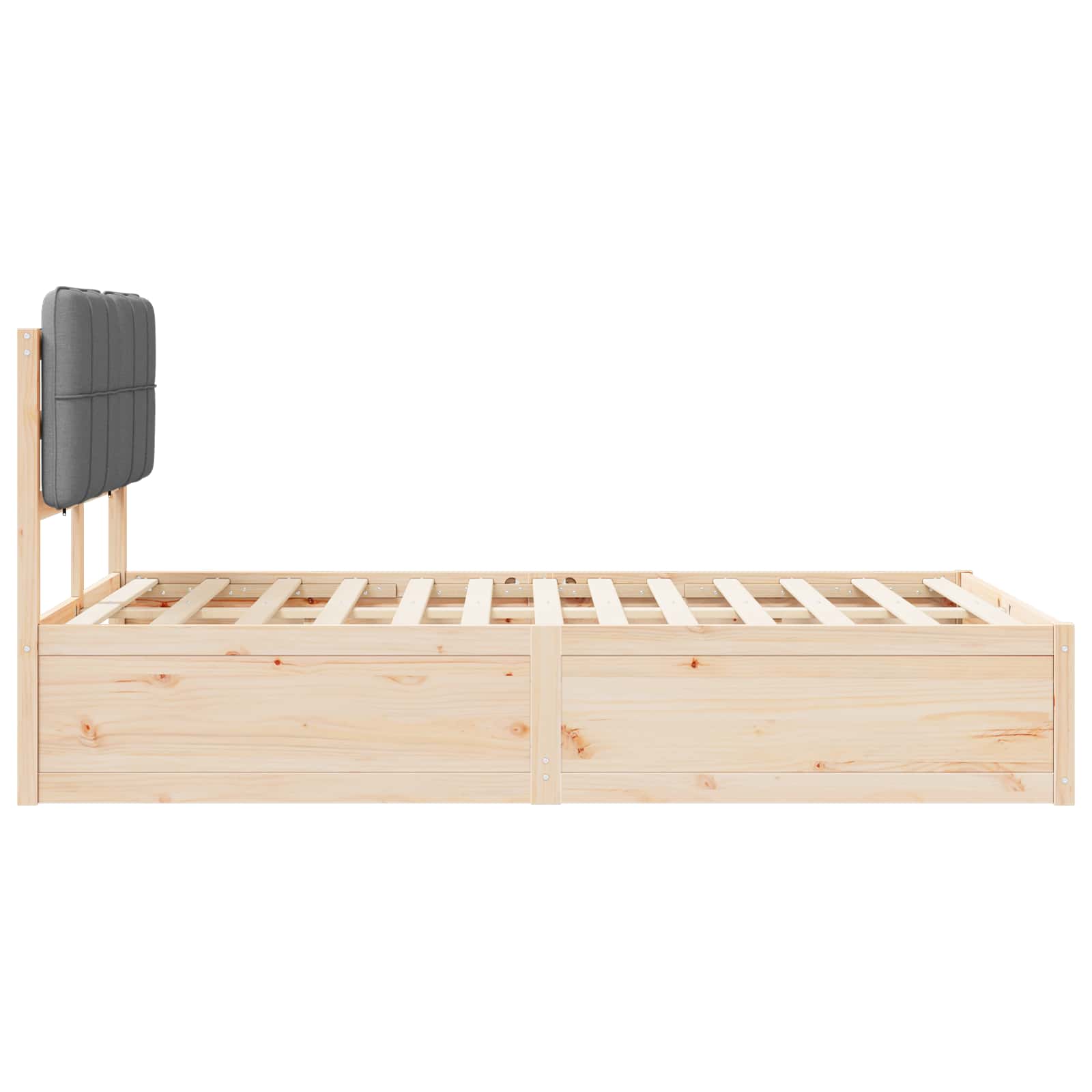 vidaXL Ramka łóżka z tapicerowanym wezgłowiem Jasnoszary 120 x 200 cm
