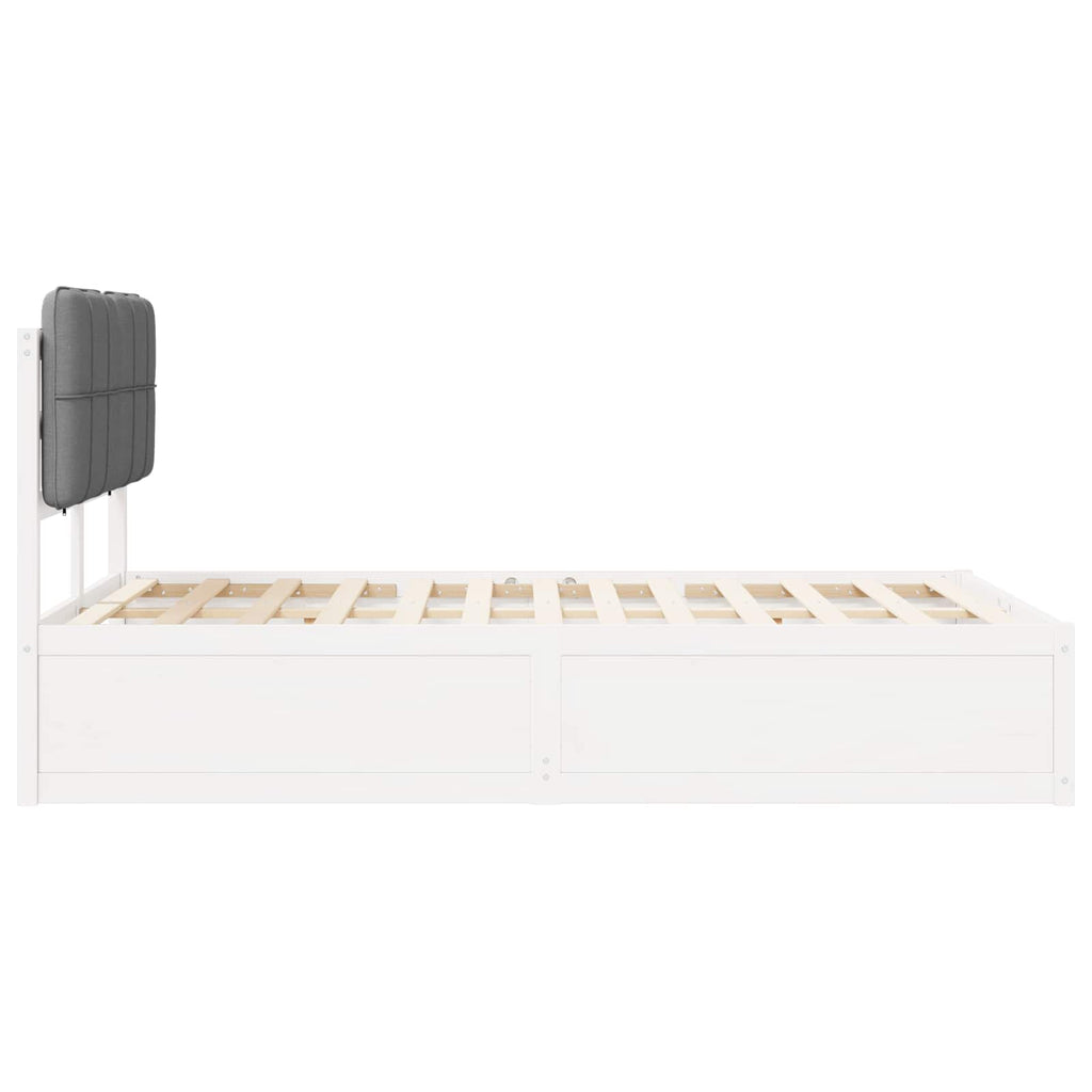 vidaXL Ramka łóżka z tapicerowanym wezgłowiem Jasnoszary 120 x 200 cm