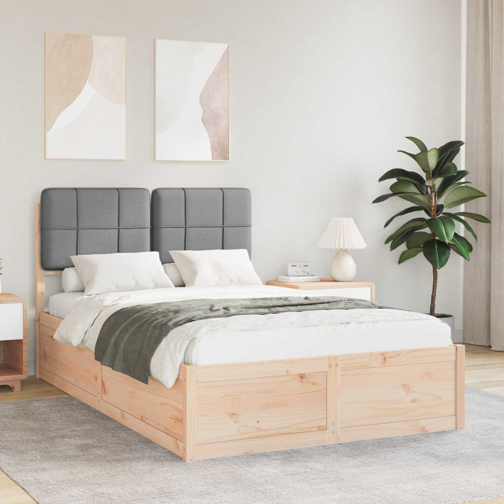 vidaXL Ramka łóżka z tapicerowanym wezgłowiem Jasnoszary 120 x 190 cm