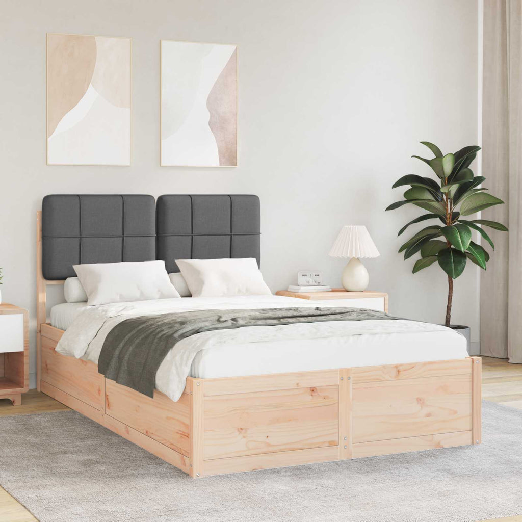 vidaXL Ramka łóżka z tapicerowanym wezgłowiem Ciemnoszary 120 x 190 cm