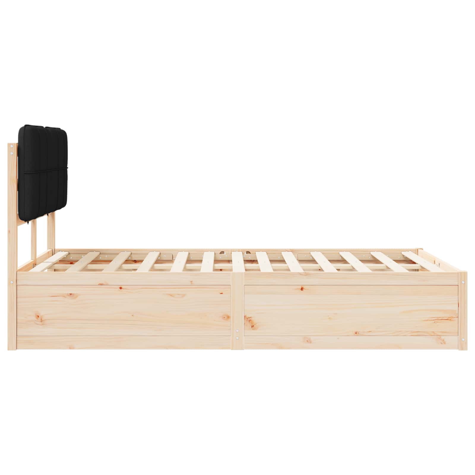 vidaXL Ramka łóżka z tapicerowanym wezgłowiem Czarny 120 x 190 cm