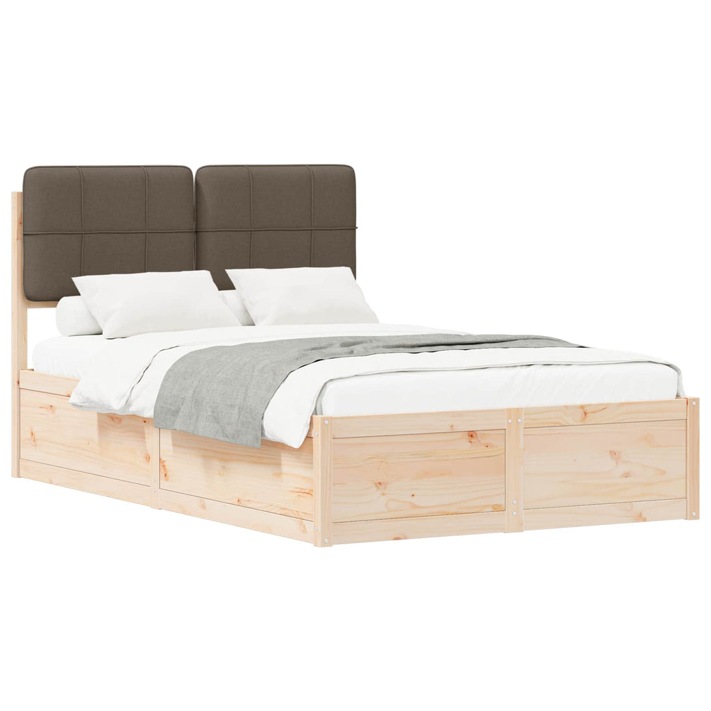 vidaXL Ramka łóżka z tapicerowanym wezgłowiem Ciemnoszary 120 x 190 cm