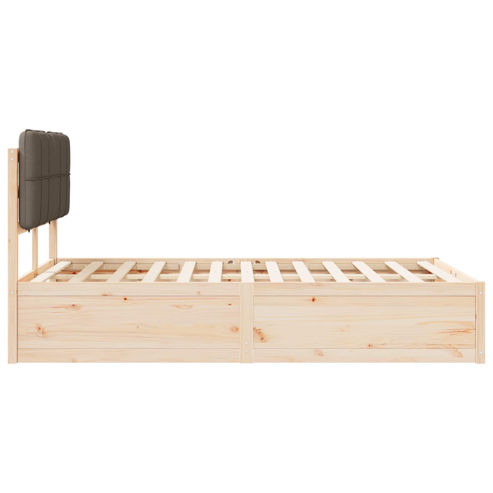 vidaXL Ramka łóżka z tapicerowanym wezgłowiem Ciemnoszary 120 x 190 cm