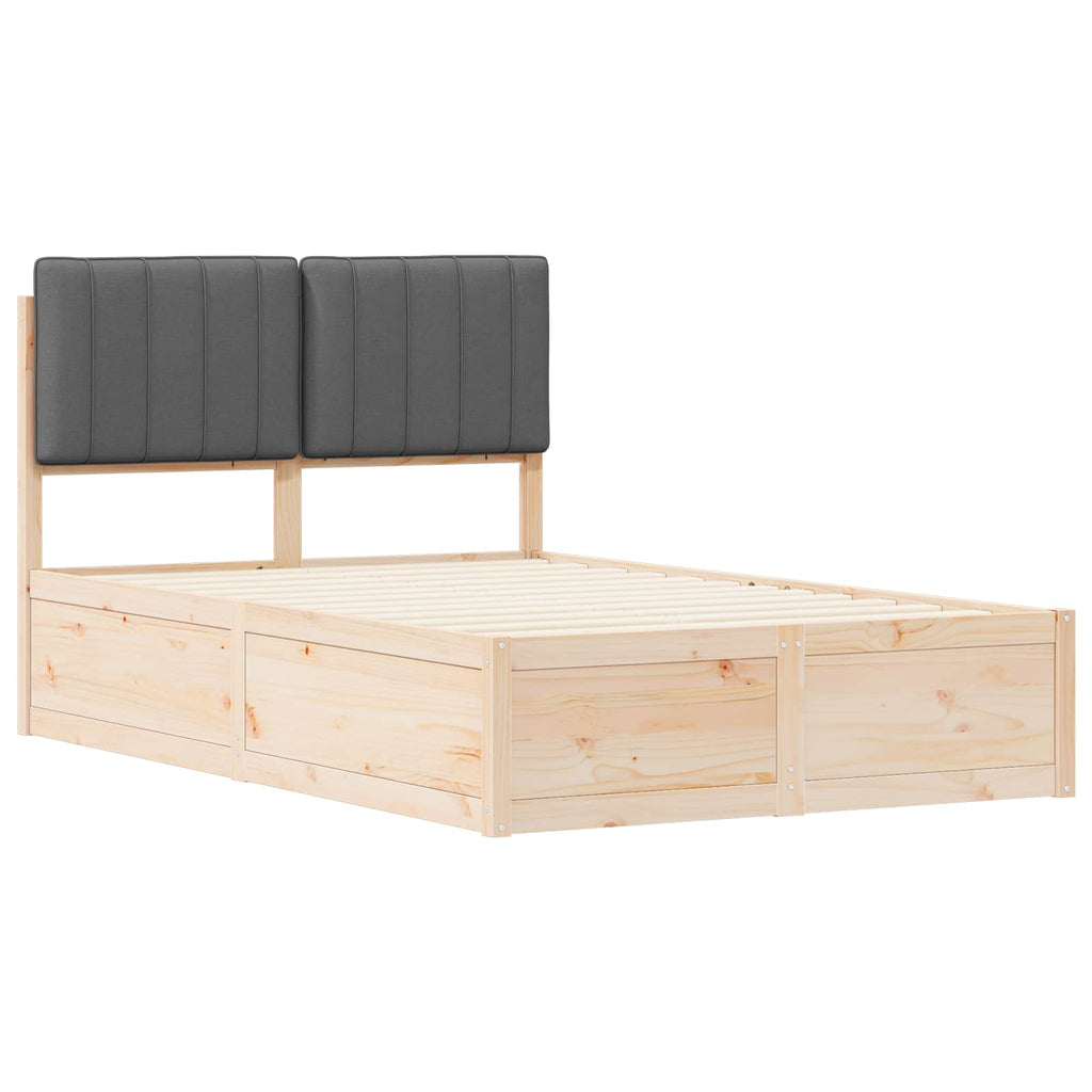 vidaXL Ramka łóżka z tapicerowanym wezgłowiem Ciemnoszary 120 x 190 cm