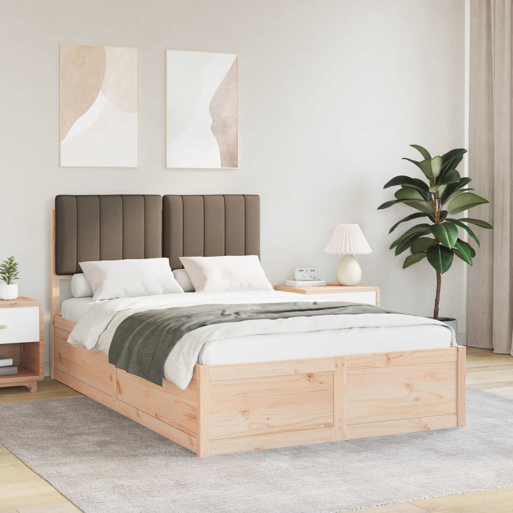 vidaXL Ramka łóżka z tapicerowanym wezgłowiem Ciemnoszary 120 x 190 cm
