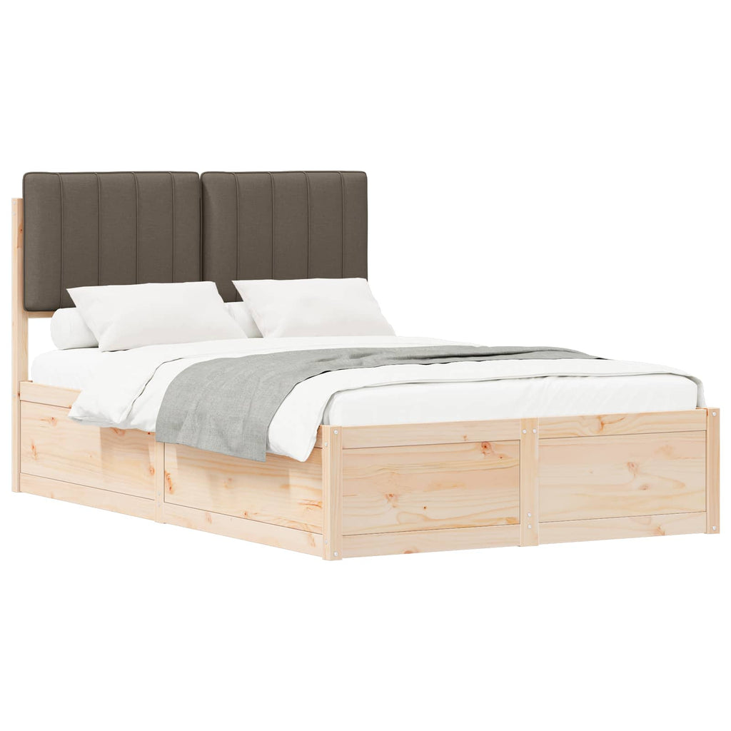 vidaXL Ramka łóżka z tapicerowanym wezgłowiem Ciemnoszary 120 x 190 cm