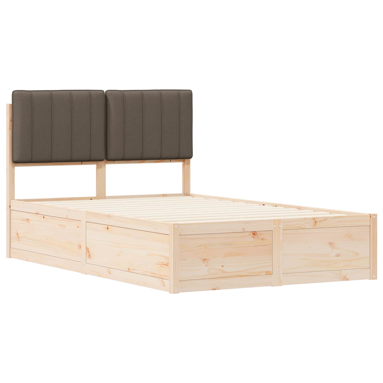 vidaXL Ramka łóżka z tapicerowanym wezgłowiem Ciemnoszary 120 x 190 cm