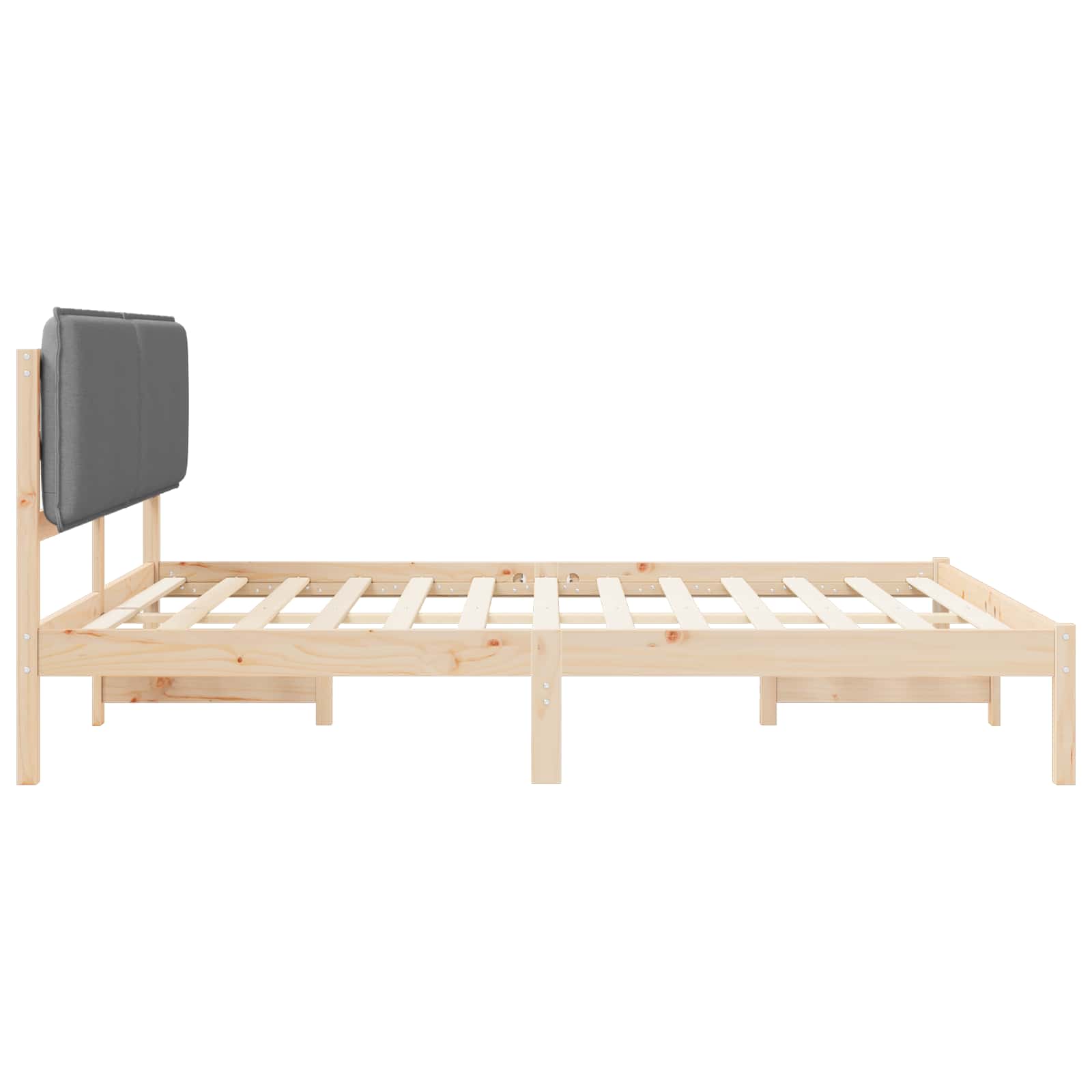vidaXL Ramka łóżka z tapicerowanym wezgłowiem Jasnoszary 200 x 200 cm