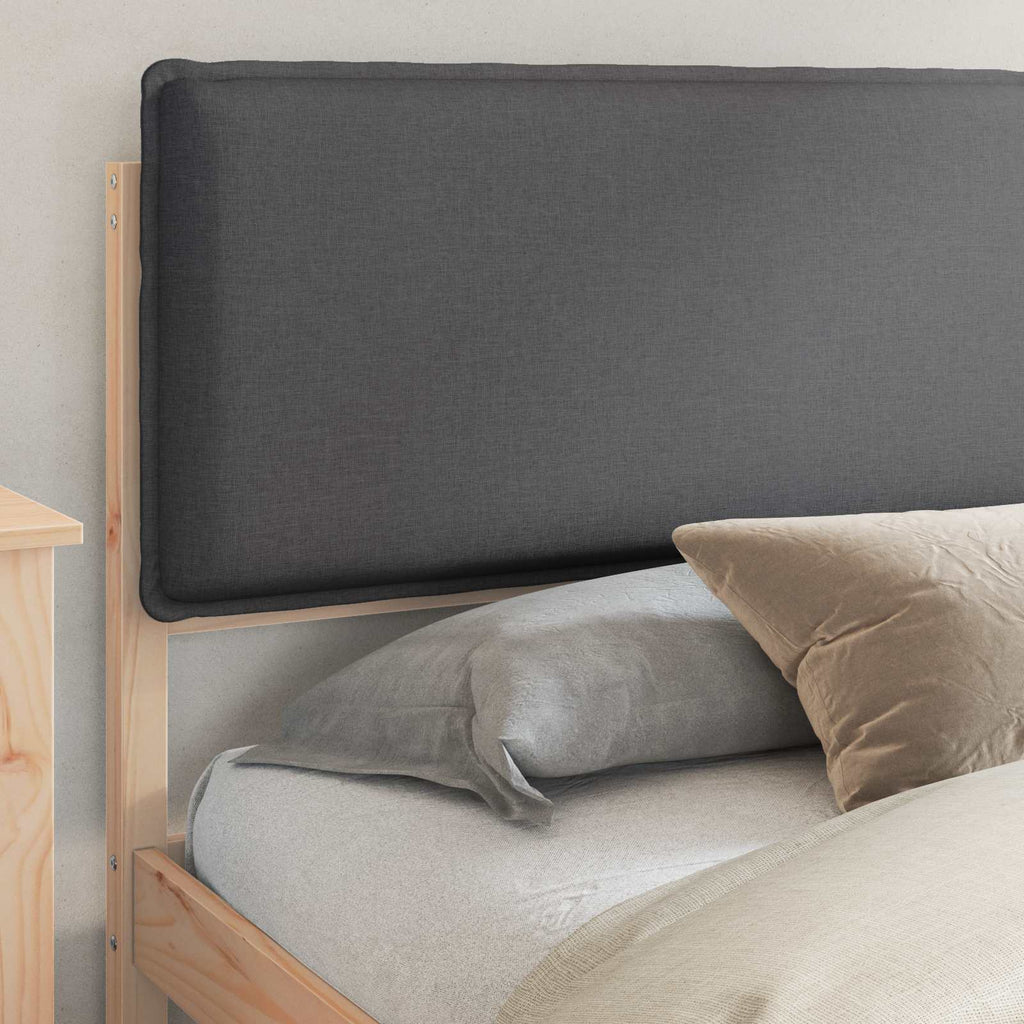 vidaXL Ramka łóżka z tapicerowanym wezgłowiem Ciemnoszary 200 x 200 cm