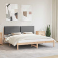vidaXL Ramka łóżka z tapicerowanym wezgłowiem Ciemnoszary 200 x 200 cm