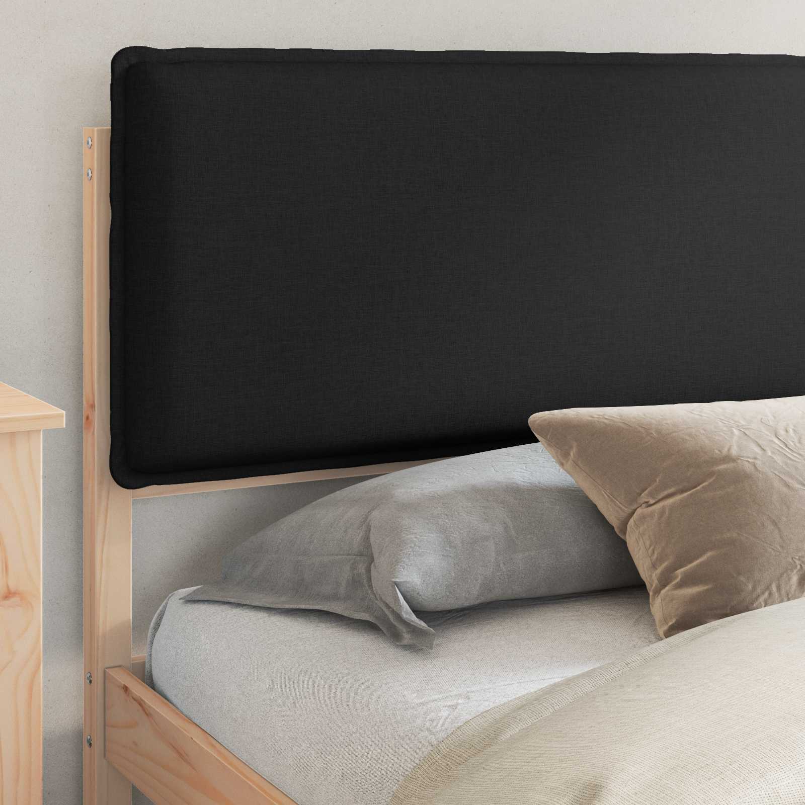 vidaXL Ramka łóżka z tapicerowanym wezgłowiem Czarny 200 x 200 cm