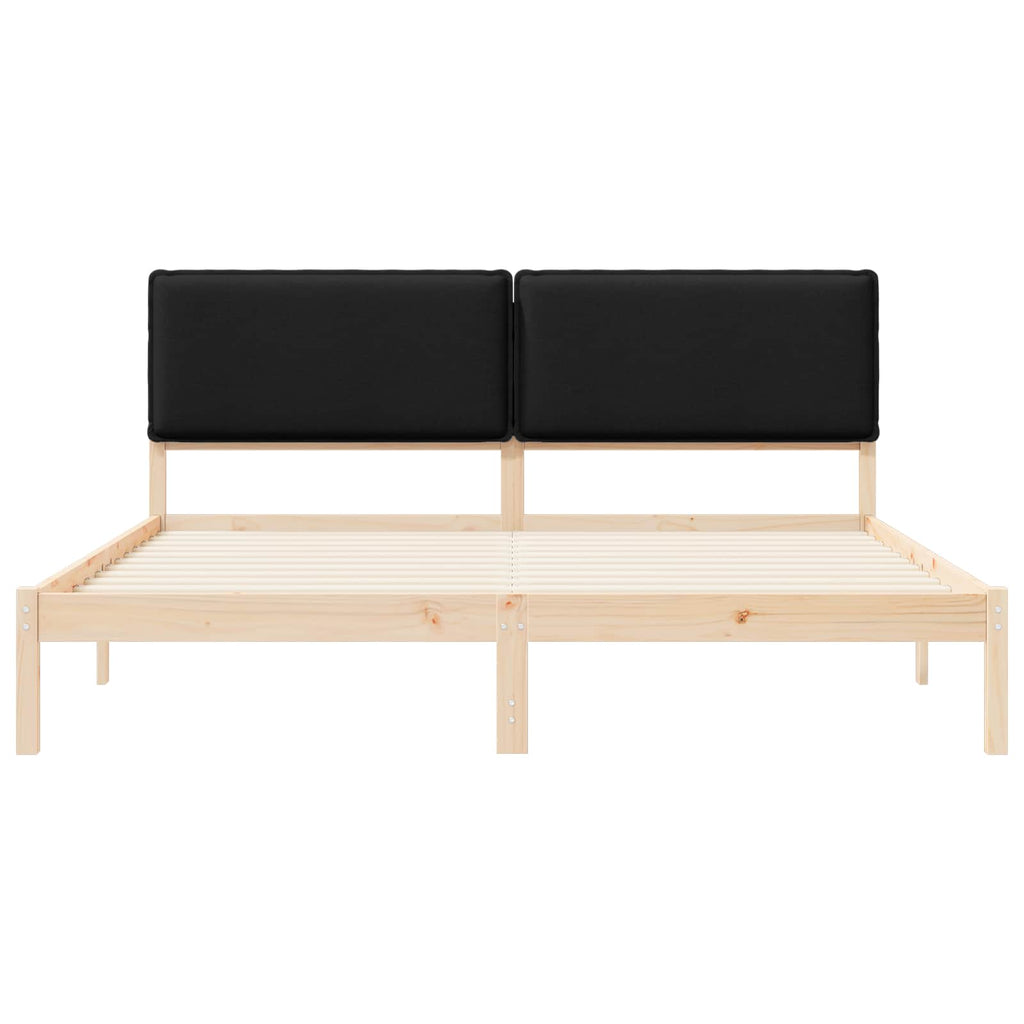 vidaXL Ramka łóżka z tapicerowanym wezgłowiem Czarny 200 x 200 cm