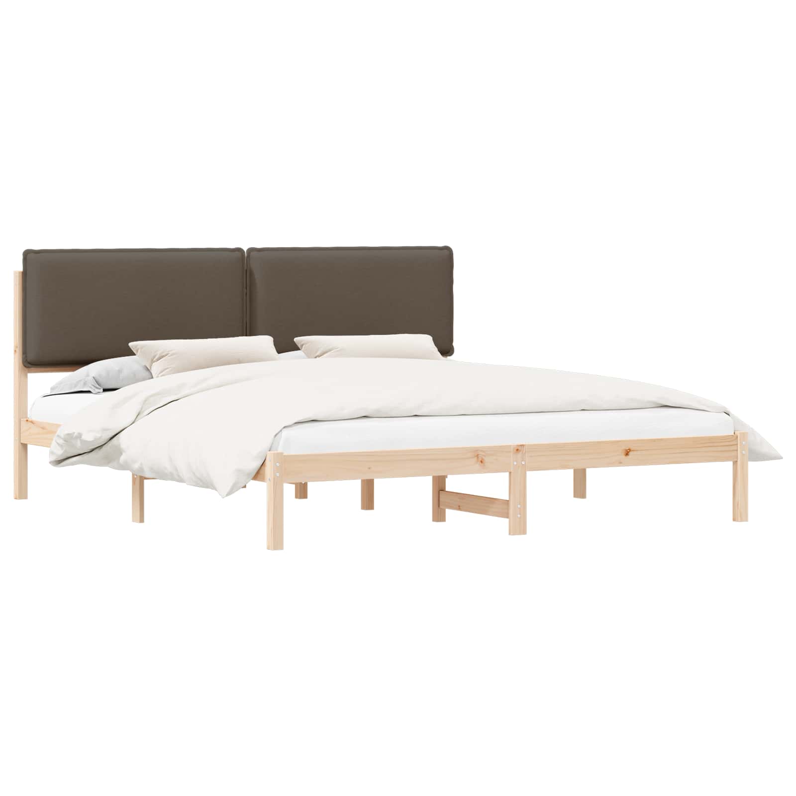 vidaXL Ramka łóżka z tapicerowanym wezgłowiem Ciemnoszary 200 x 200 cm