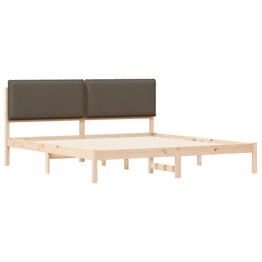 vidaXL Ramka łóżka z tapicerowanym wezgłowiem Ciemnoszary 200 x 200 cm