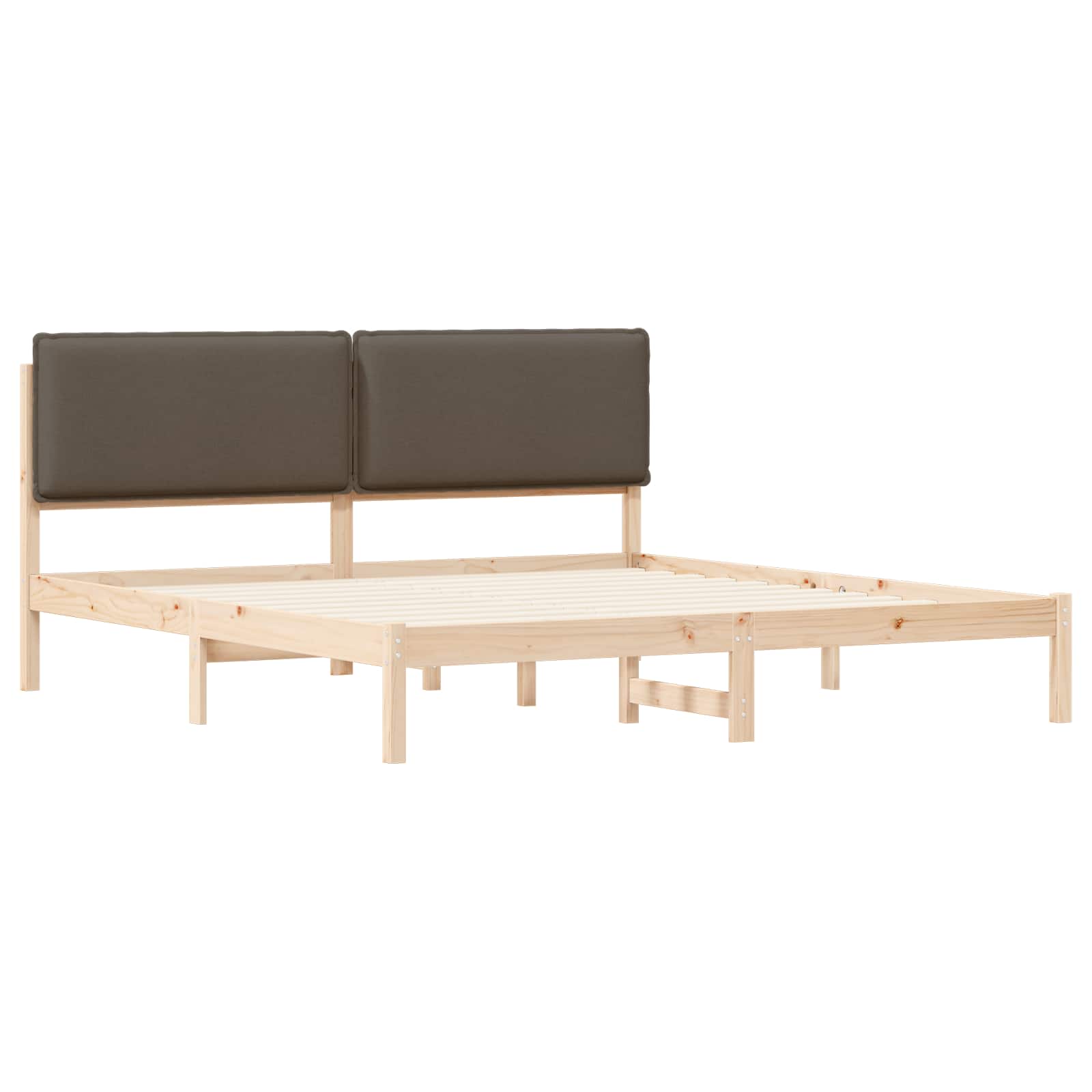 vidaXL Ramka łóżka z tapicerowanym wezgłowiem Ciemnoszary 200 x 200 cm