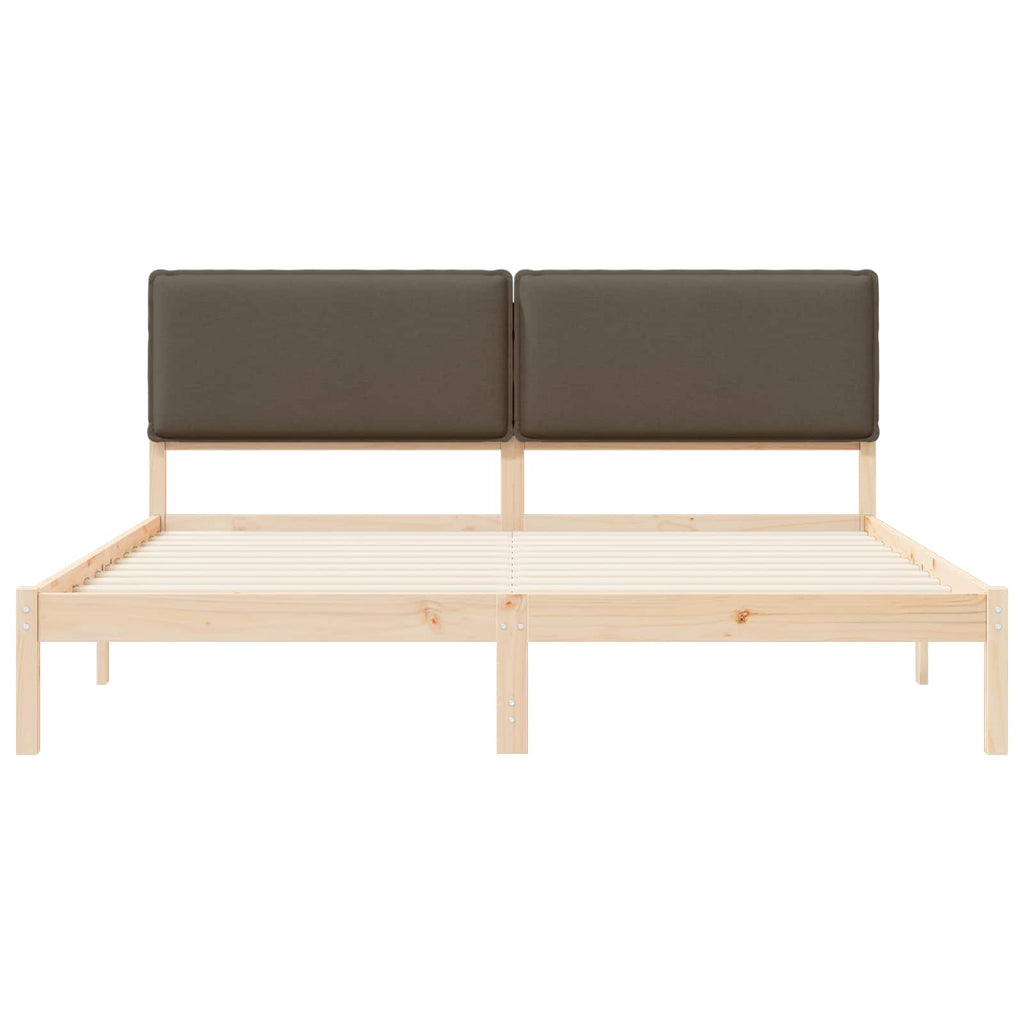 vidaXL Ramka łóżka z tapicerowanym wezgłowiem Ciemnoszary 200 x 200 cm