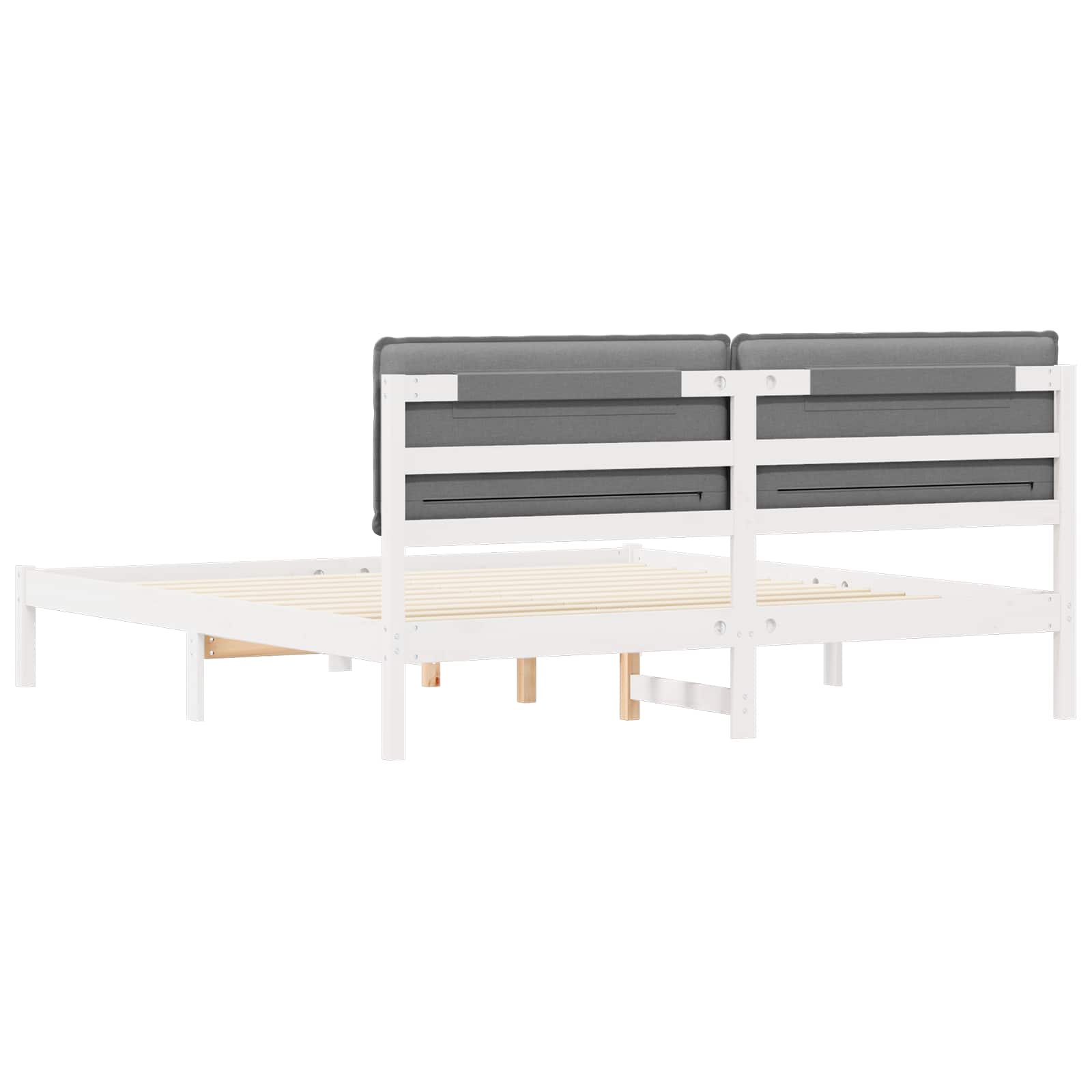 vidaXL Ramka łóżka z tapicerowanym wezgłowiem Jasnoszary 200 x 200 cm