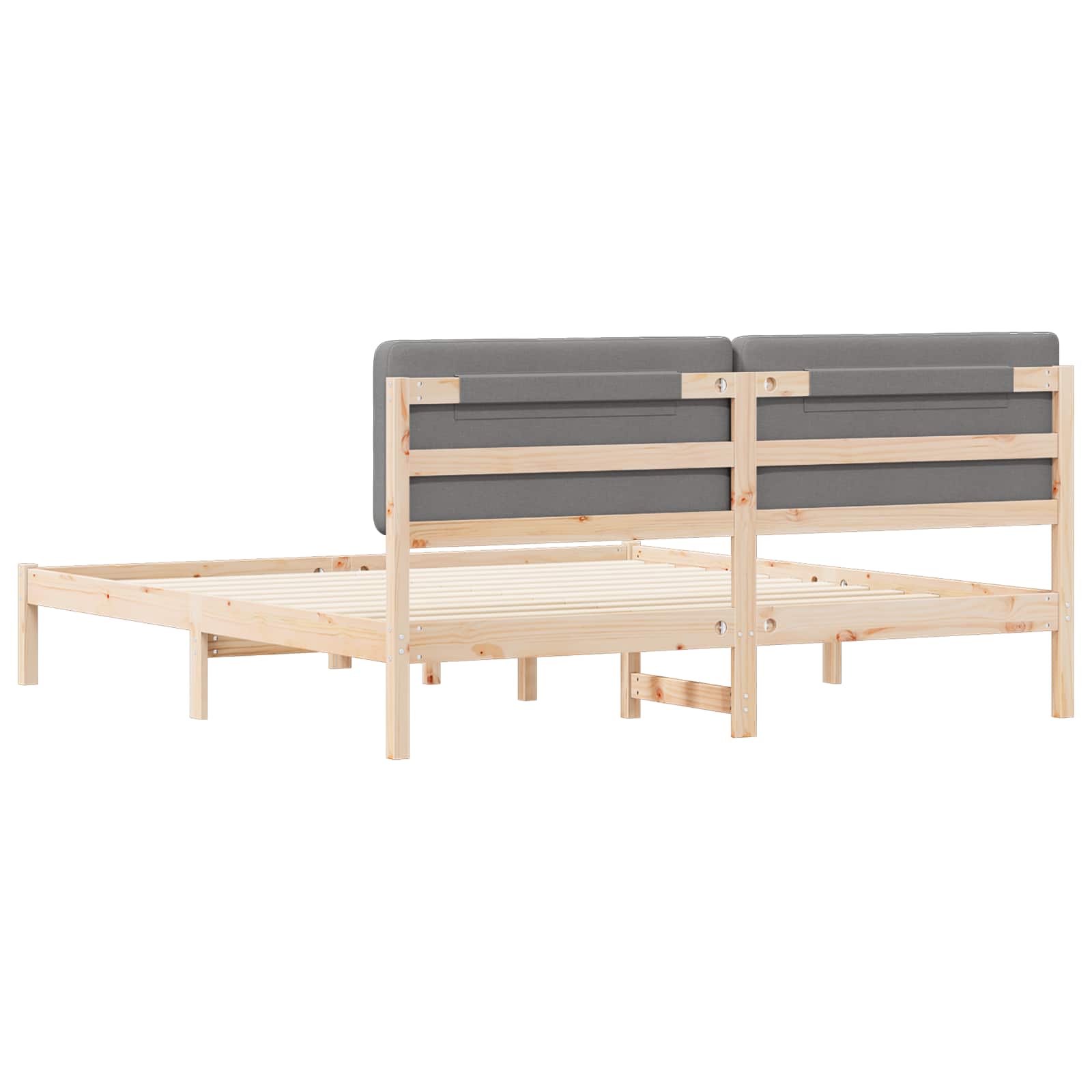 vidaXL Ramka łóżka z tapicerowanym wezgłowiem Jasnoszary 200 x 200 cm