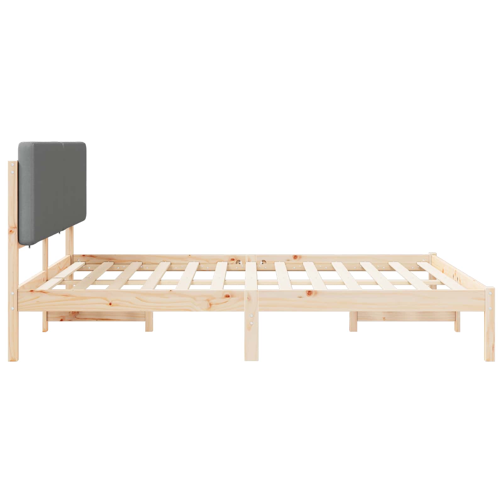 vidaXL Ramka łóżka z tapicerowanym wezgłowiem Jasnoszary 200 x 200 cm