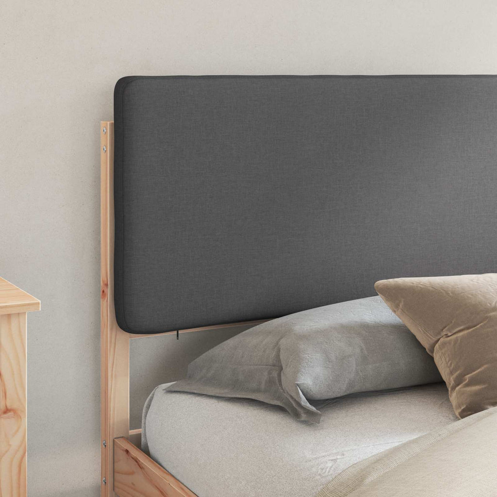 vidaXL Ramka łóżka z tapicerowanym wezgłowiem Ciemnoszary 200 x 200 cm