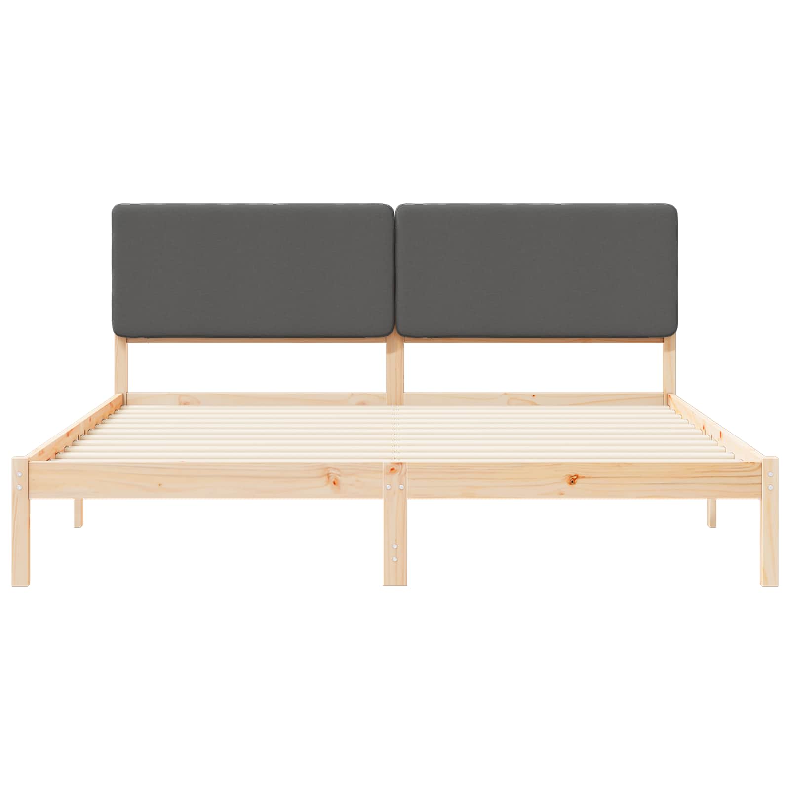 vidaXL Ramka łóżka z tapicerowanym wezgłowiem Ciemnoszary 200 x 200 cm