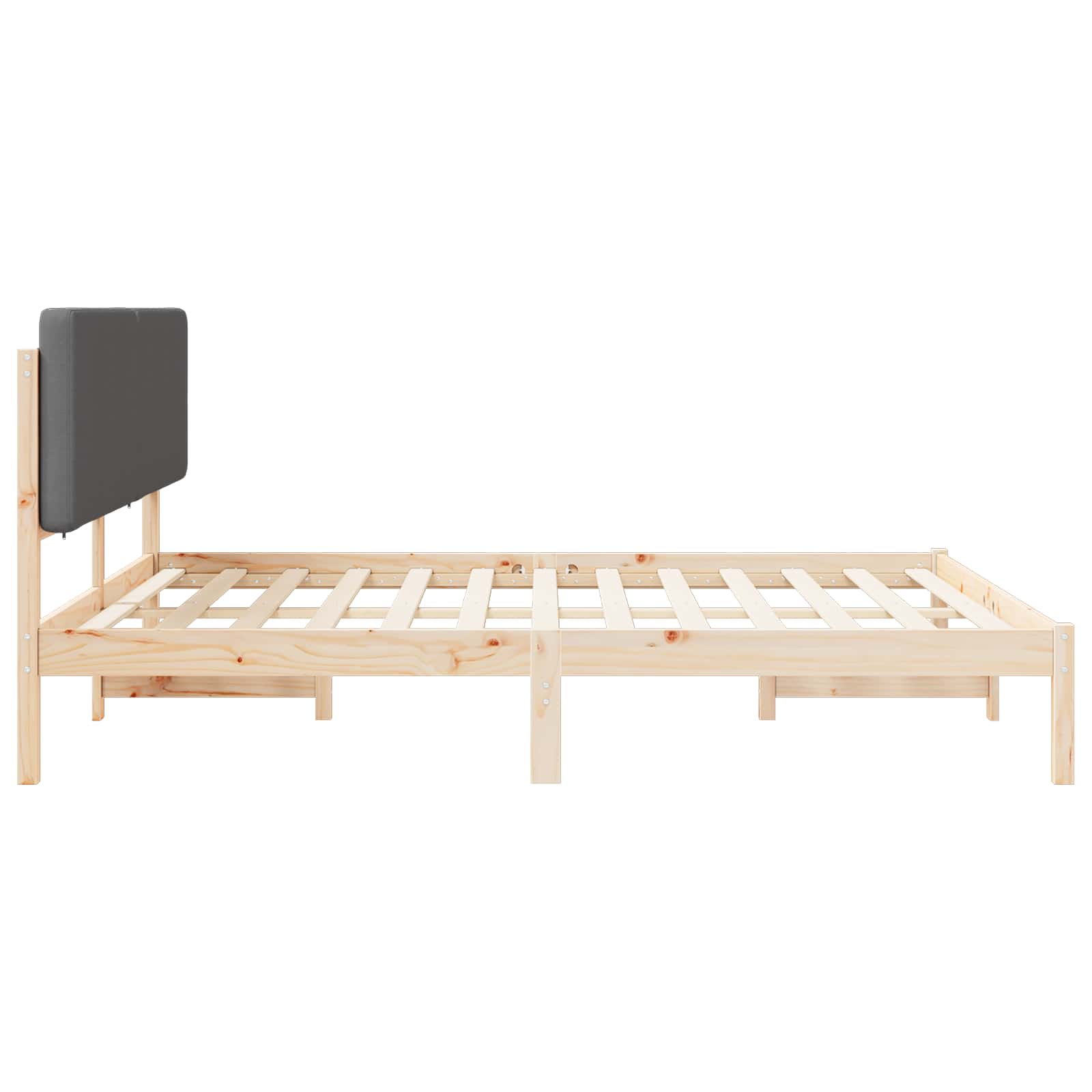 vidaXL Ramka łóżka z tapicerowanym wezgłowiem Ciemnoszary 200 x 200 cm