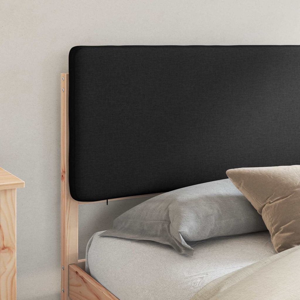 vidaXL Ramka łóżka z tapicerowanym wezgłowiem Czarny 200 x 200 cm