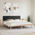 vidaXL Ramka łóżka z tapicerowanym wezgłowiem Czarny 200 x 200 cm
