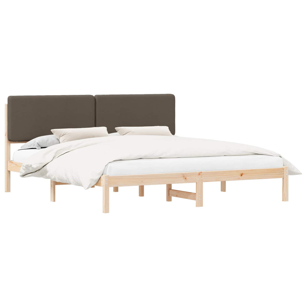 vidaXL Ramka łóżka z tapicerowanym wezgłowiem Ciemnoszary 200 x 200 cm