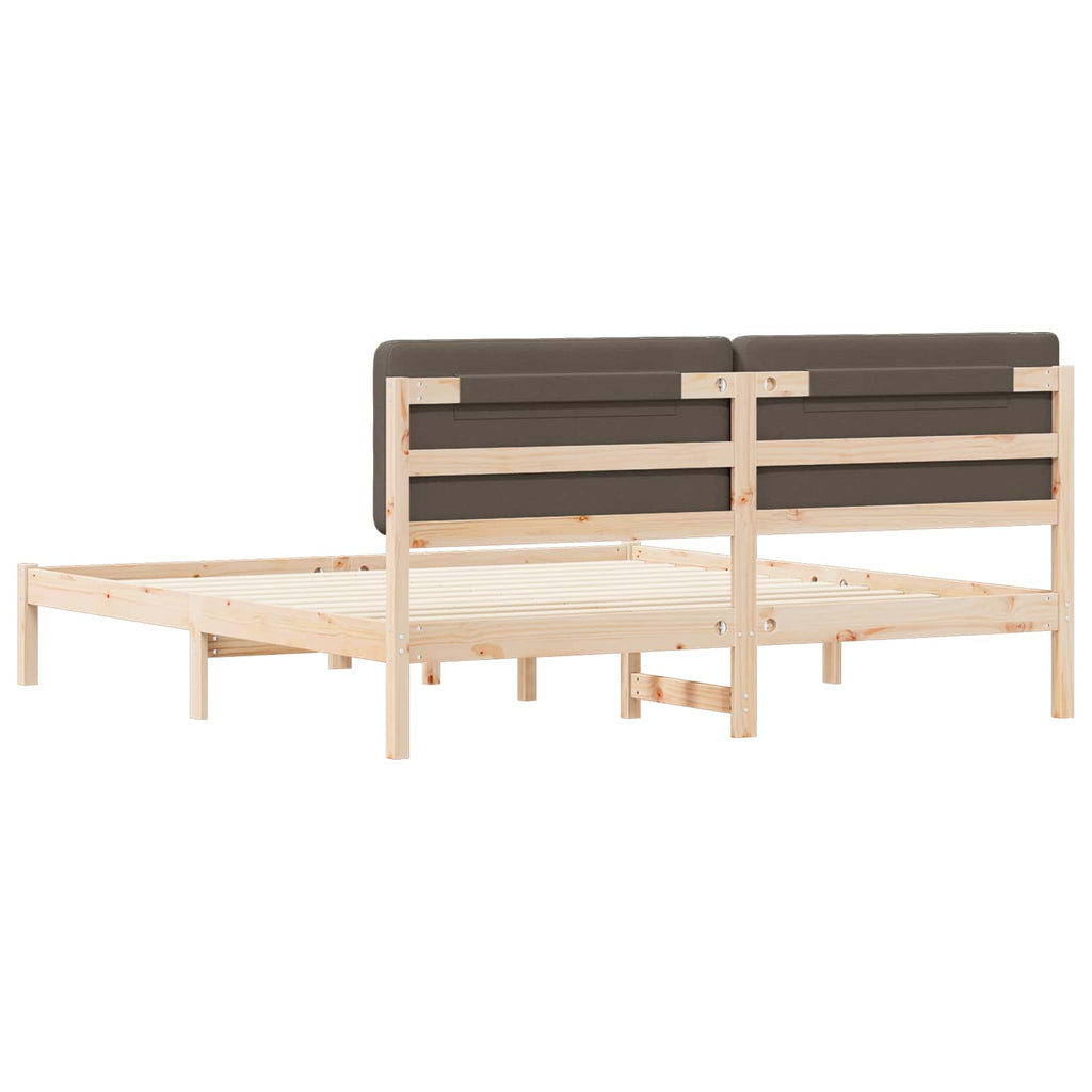 vidaXL Ramka łóżka z tapicerowanym wezgłowiem Ciemnoszary 200 x 200 cm