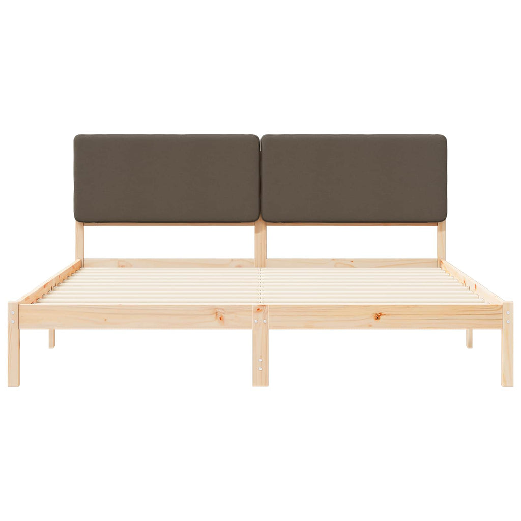vidaXL Ramka łóżka z tapicerowanym wezgłowiem Ciemnoszary 200 x 200 cm