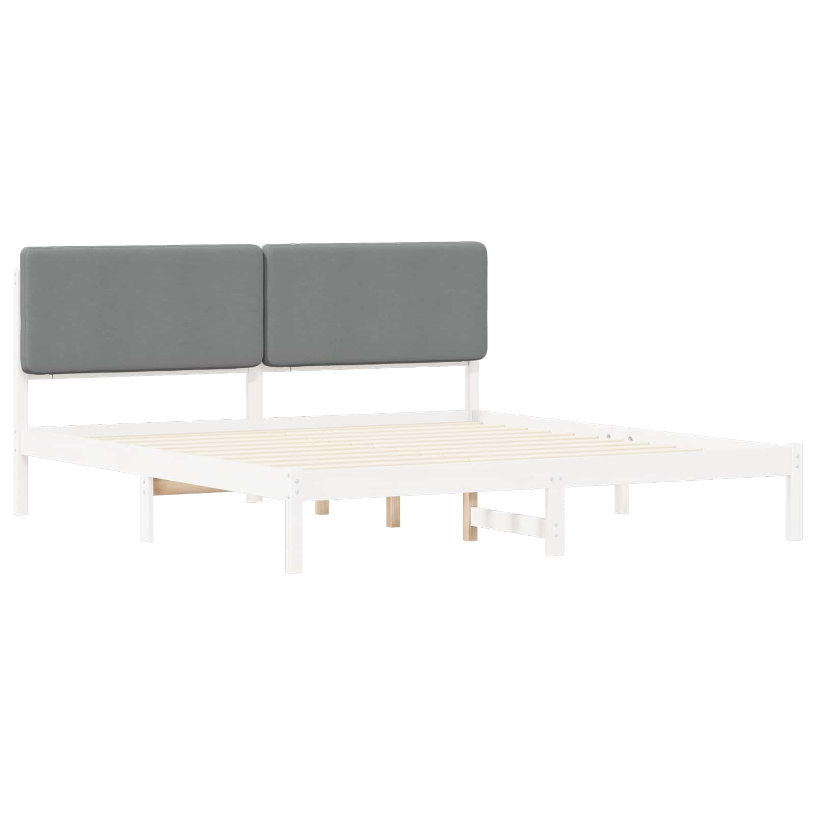 vidaXL Ramka łóżka z tapicerowanym wezgłowiem Jasnoszary 200 x 200 cm