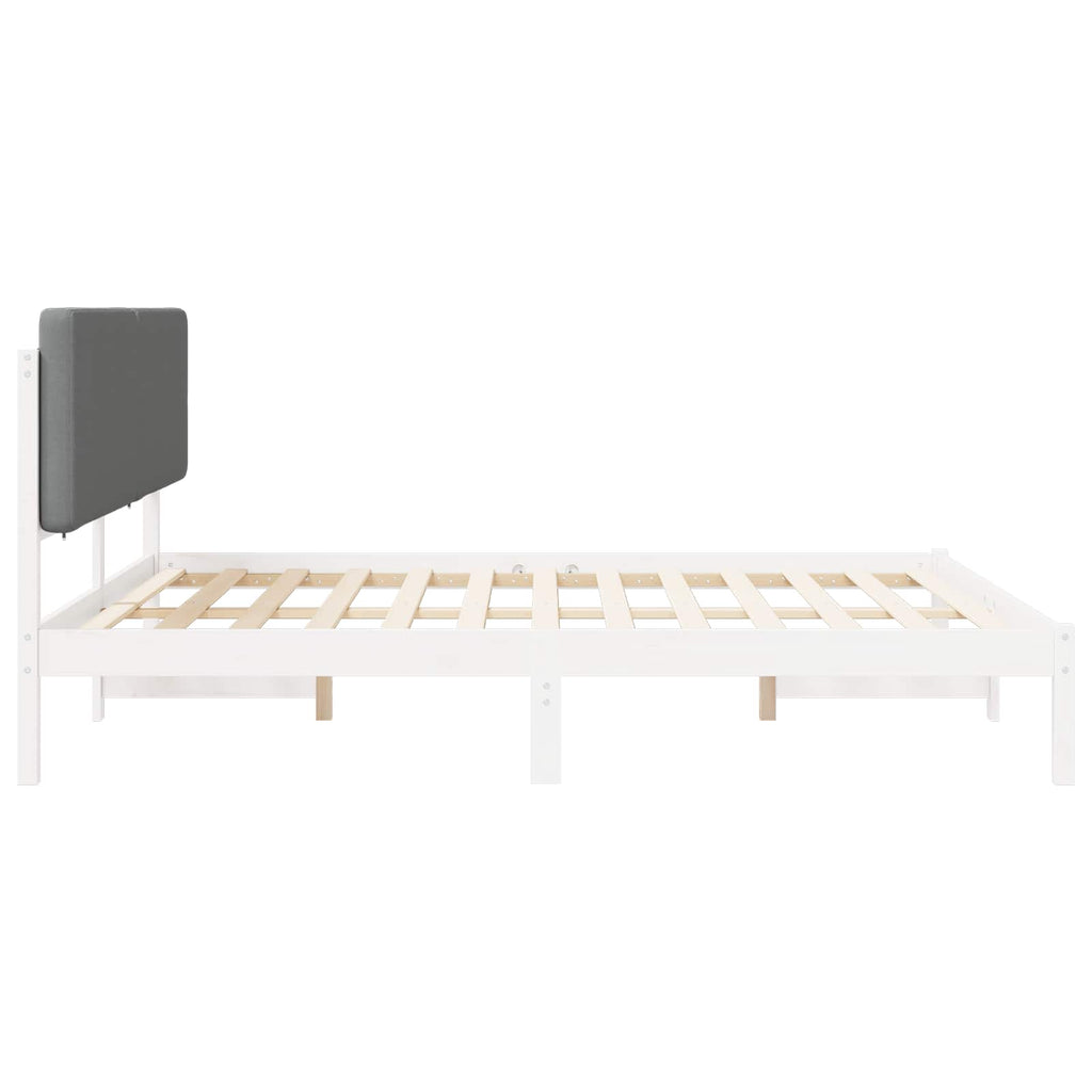 vidaXL Ramka łóżka z tapicerowanym wezgłowiem Jasnoszary 200 x 200 cm