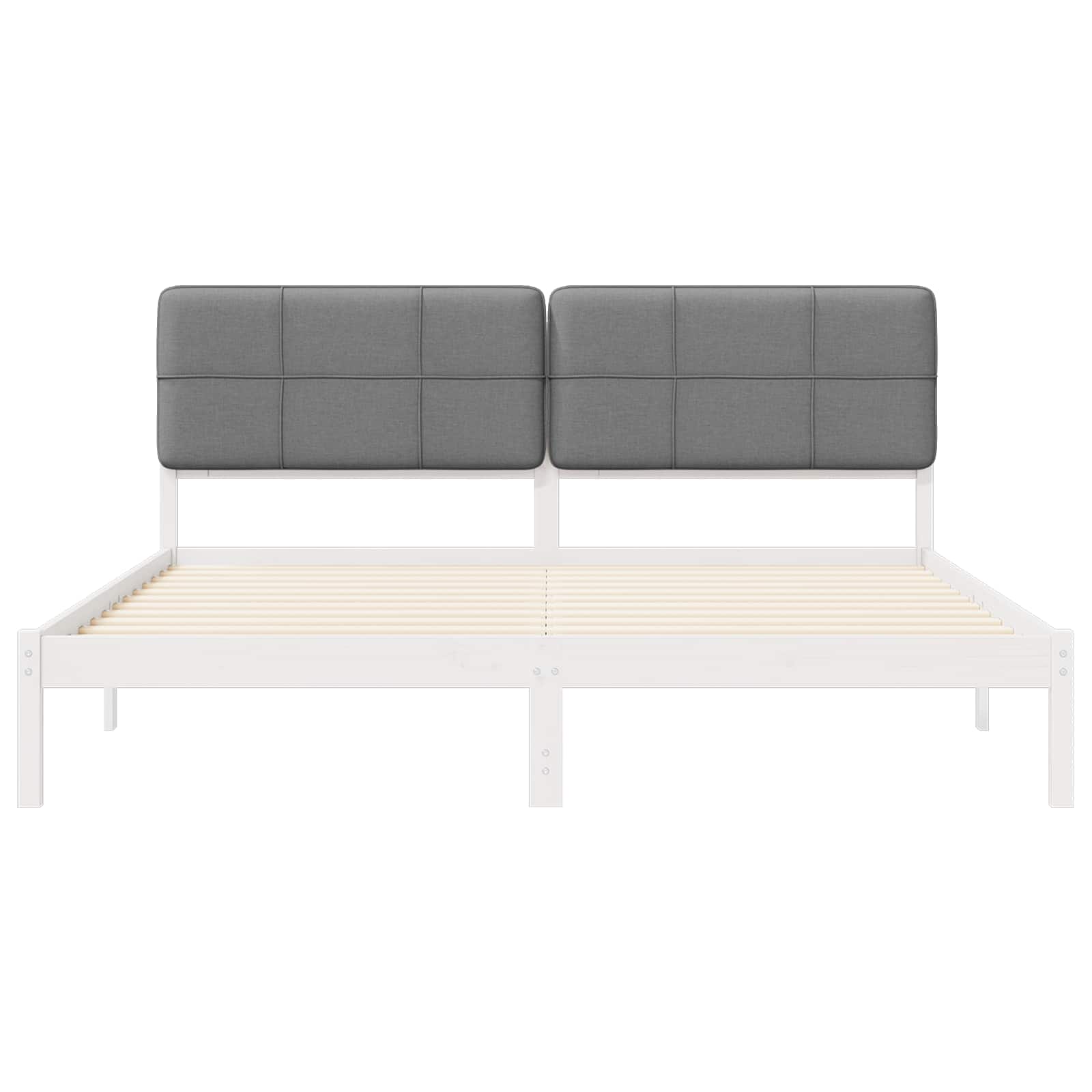 vidaXL Ramka łóżka z tapicerowanym wezgłowiem Jasnoszary 200 x 200 cm