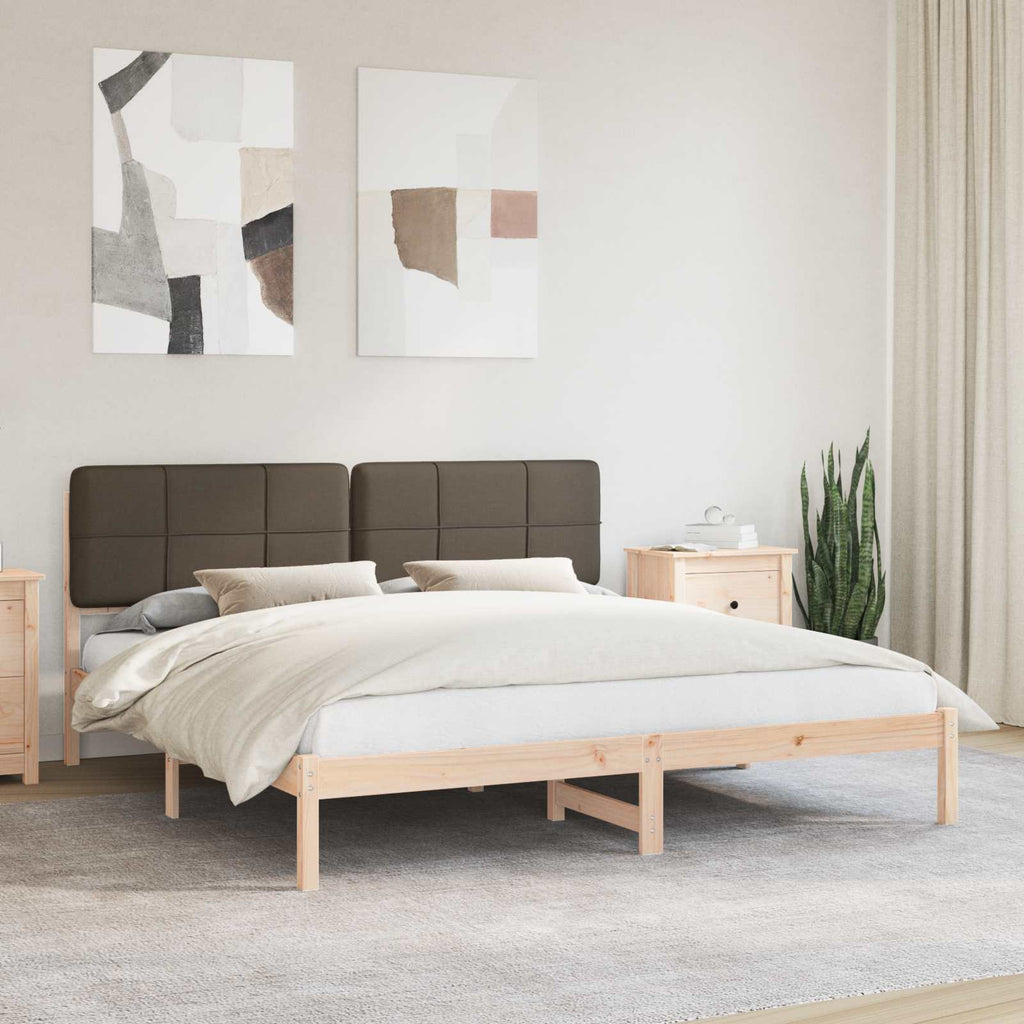vidaXL Ramka łóżka z tapicerowanym wezgłowiem Ciemnoszary 200 x 200 cm