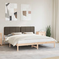 vidaXL Ramka łóżka z tapicerowanym wezgłowiem Ciemnoszary 200 x 200 cm
