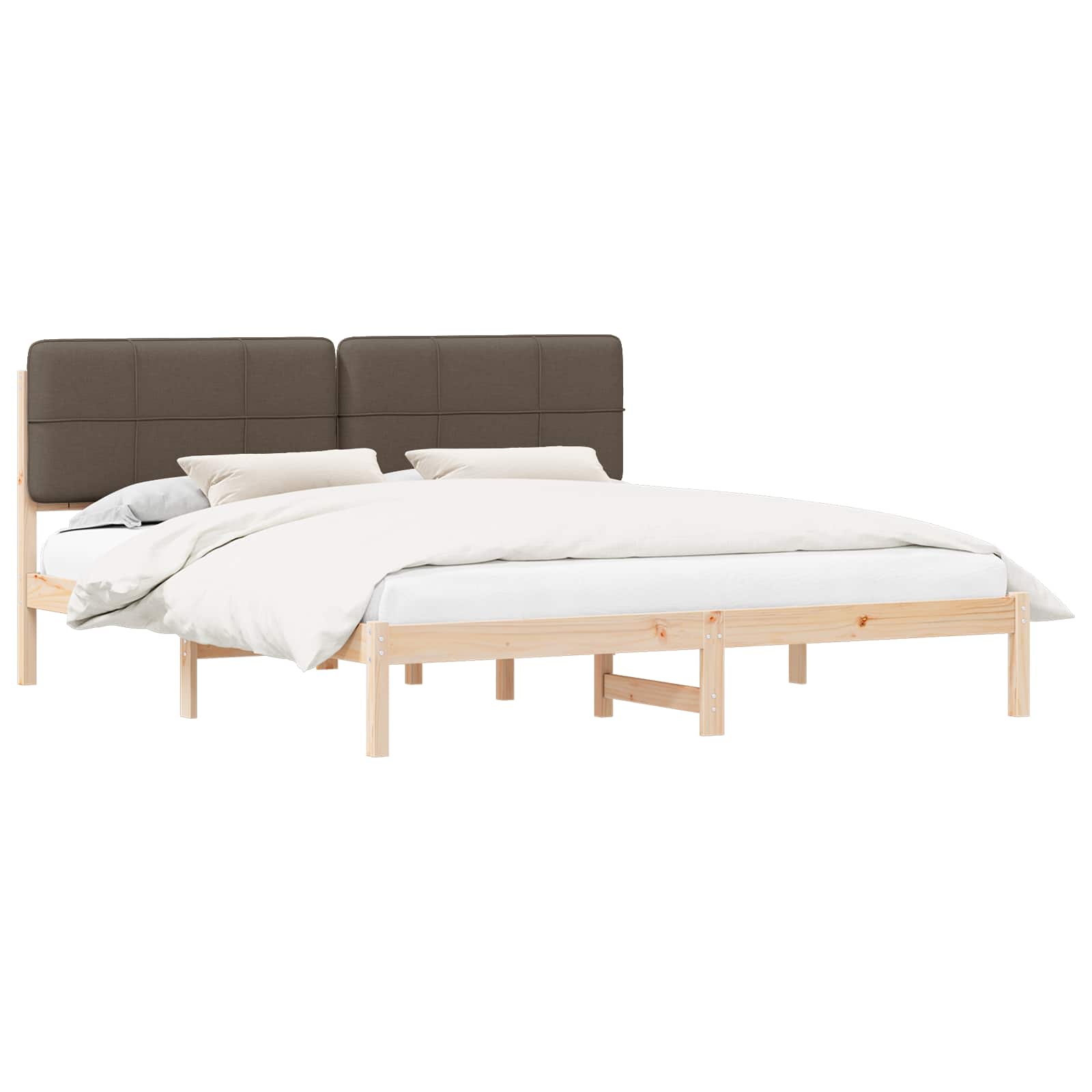 vidaXL Ramka łóżka z tapicerowanym wezgłowiem Ciemnoszary 200 x 200 cm