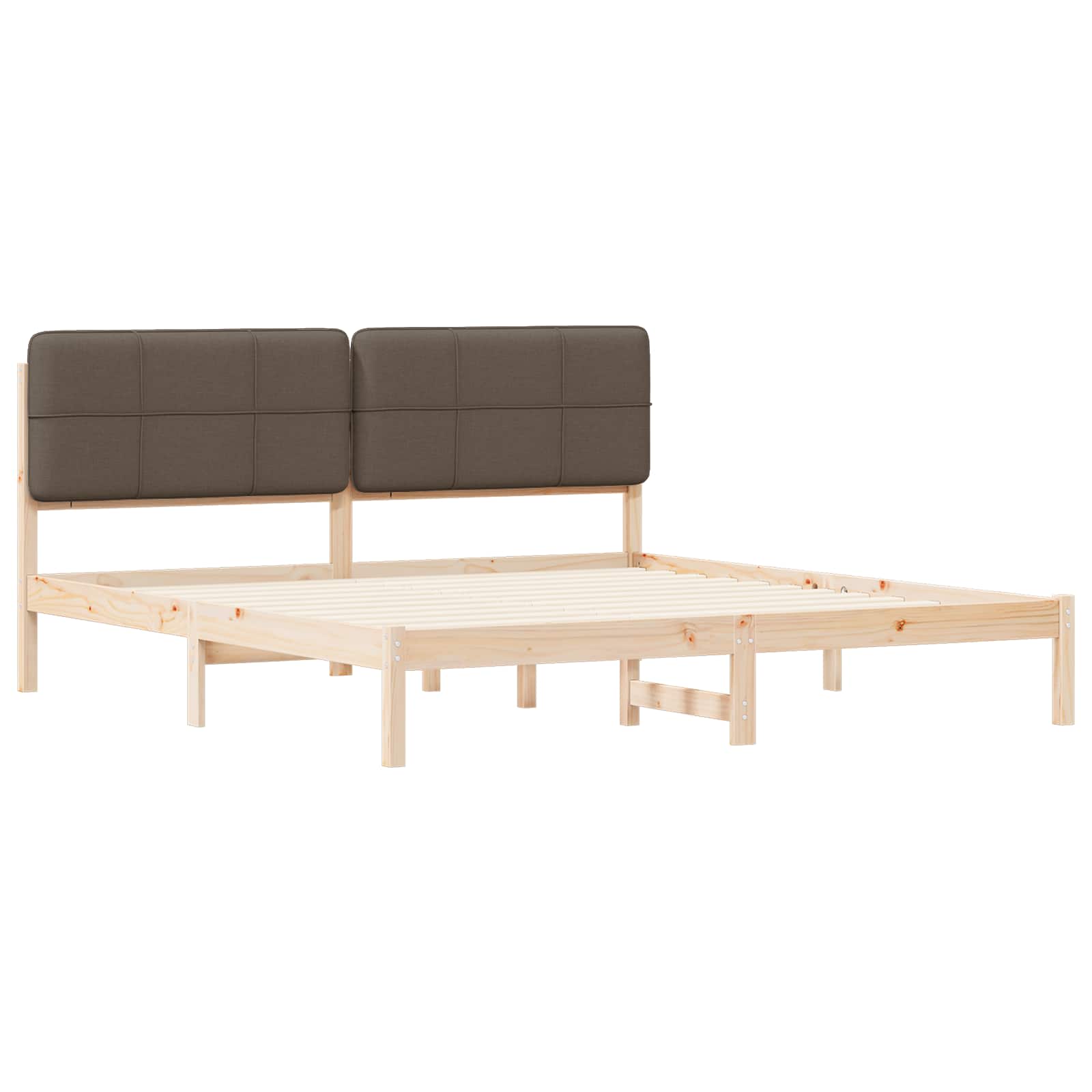 vidaXL Ramka łóżka z tapicerowanym wezgłowiem Ciemnoszary 200 x 200 cm